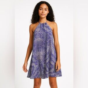🌸‎ Show Me Your Mumu Purple Pattern Halter Dress Boho Print Size XS ✨